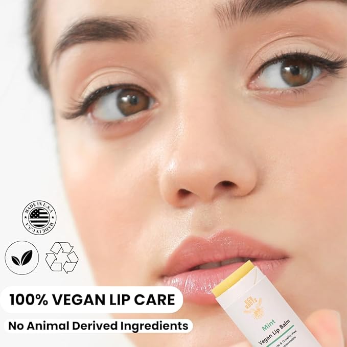 Mint Scent Lip Balm 2 Pack - Organic and Vegan Lip Moisturizer - Cruelty-Free, Eco-Friendly - Plastic-Free with Compostable Packaging - Made in USA Lip Balm Set