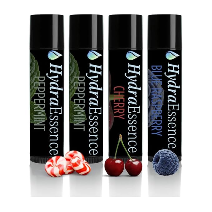 Vibrant Favorites Lip Balm Set – No Menthol No Camphor No Phenol – Natural Formula Variety 4-Pack, Bold Flavors Clean Moisture
