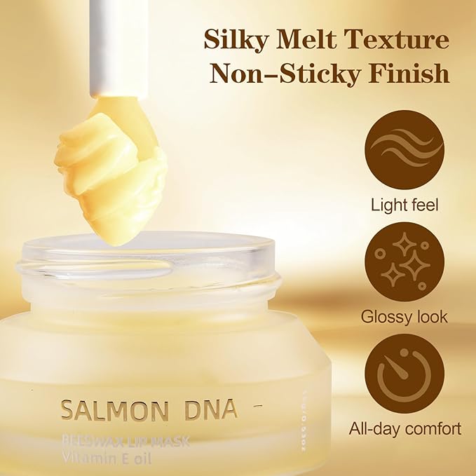 PDRN Lip Sleeping Mask Glow Balm with Salmon PDRN & Collagen - Deep Hydration, Non-Sticky Overnight + Daily Lip Care, Moisture Lock for Dry, Chapped Lips