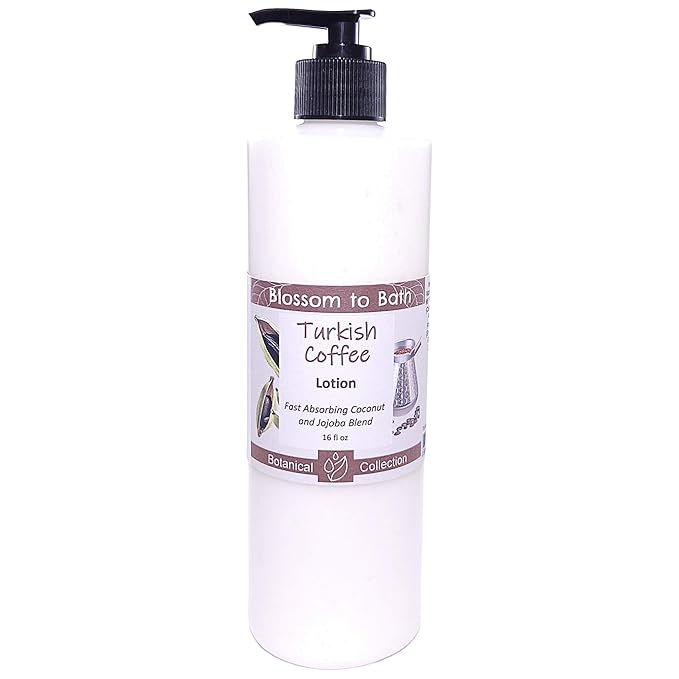 Blossom to Bath Turkish Coffee Lotion (16 ounce) - Natural Fragrance - Absorbs Quickly with a Sweetly Rich And Spicy Scent
