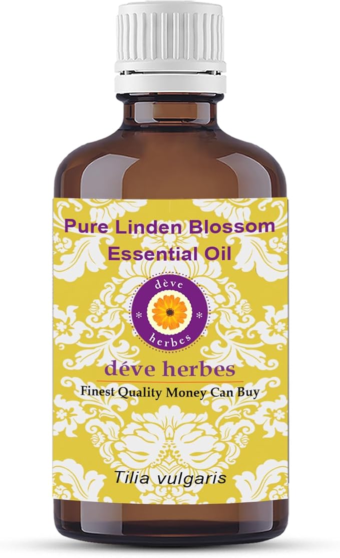 Deve Herbes Pure Linden Blossom Essential Oil (Tilia vulgaris) Steam Distilled 100ml (3.38 oz)