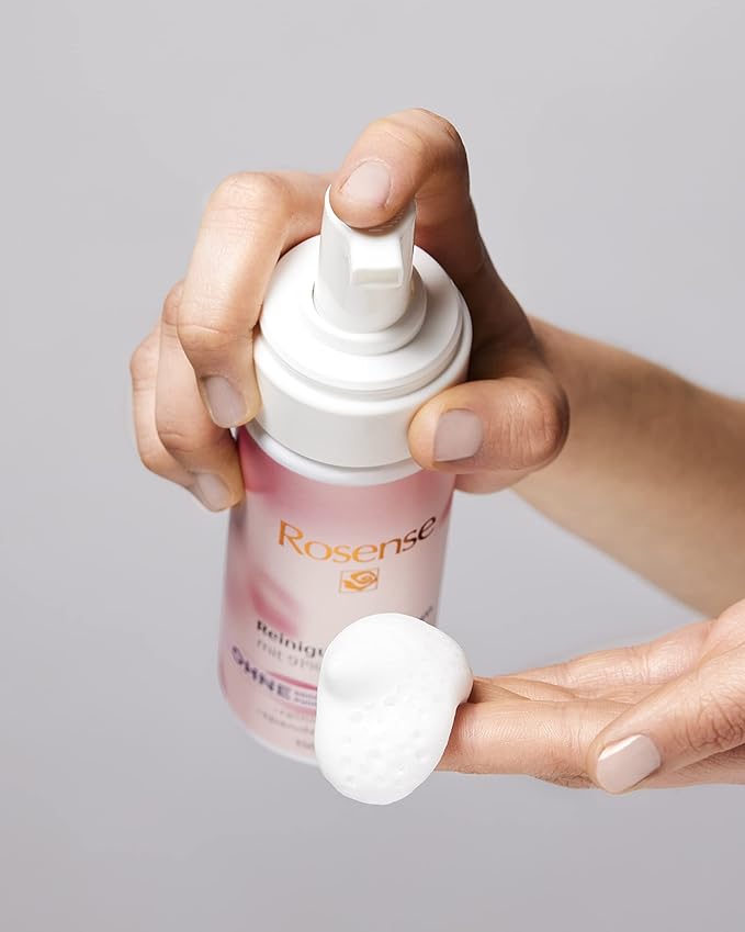 Rosense Cleansing Foam - Moisturising Facial Cleansing with 91% Natural Rose Water Vegan - 150 ml