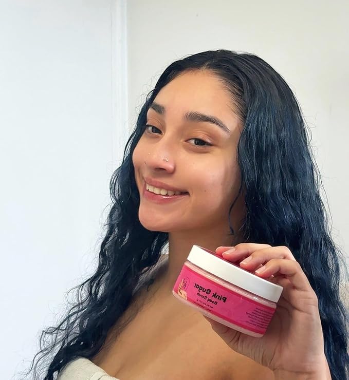 Jersey Botanical Shea Sugar Body Scrub – Exfoliating, Hydrating & Moisturizing Skin Care with Shea Butter, Smooth & Soften Skin, 8 oz (Baby Powder)