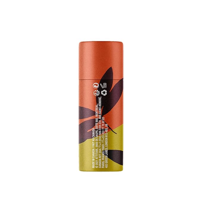 ATTITUDE Plastic-free Lip Balm with Sun Protection SPF 15, EWG Verified, Plant- and Mineral-Based Ingredients, Vegan and Cruelty-free, Mango, 0.3 Oz (Pack of 3)