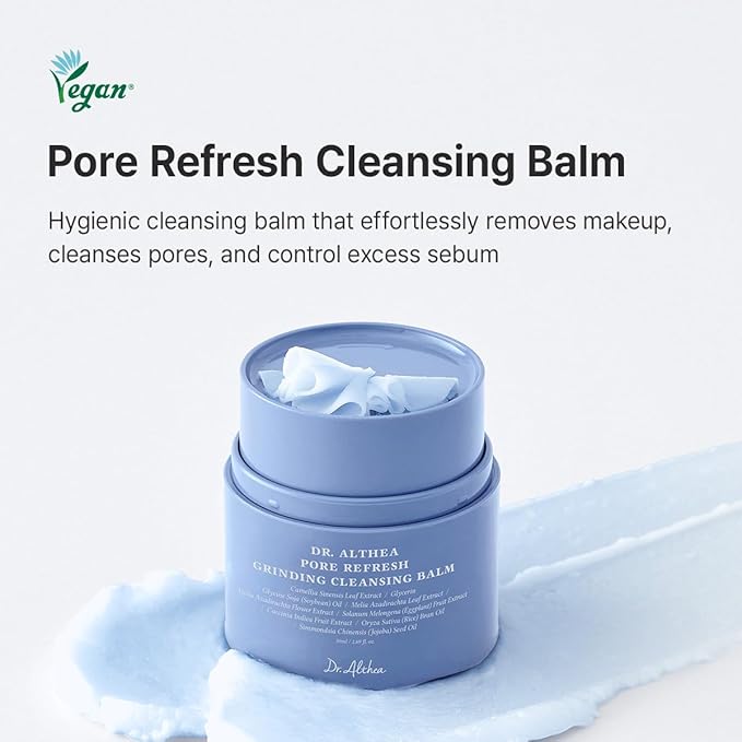 Dr.Althea Pore Refresh Grinding Cleansing Balm | Pore Cleanser with Green Tea Extract | Hygenic One-Step Makeup Cleansing Cream | For All Skin Types | Korean Vegan Skin Care | 1.69 Fl Oz