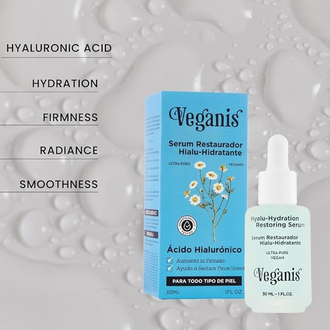 Hyalu-Hydration Restoring Serum – Hyaluronic Acid, Ceramides & Chamomile – Deep Hydration Face Serum for Plumper, Smoother Skin – Helps Improve Elasticity & Radiance – Vegan Formula