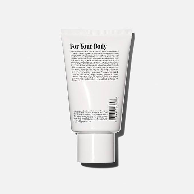 Nécessaire The Body Lotion. Fragrance-Free. Multi-Peptide Firming Lotion to Moisturize, Firm, Strengthen. 2.5% Niacinamide, Vitamin C/E + Omega 6/9. 2.4 fl oz