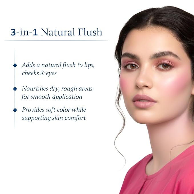 Blue Nectar Lip Tint Balm for Rosy Pink Tinted Lips | Natural Lip Tint for Dark Lips with Organic Ghee & Shea Butter | Long Lasting Lip Mosturizer (0.35 Oz)