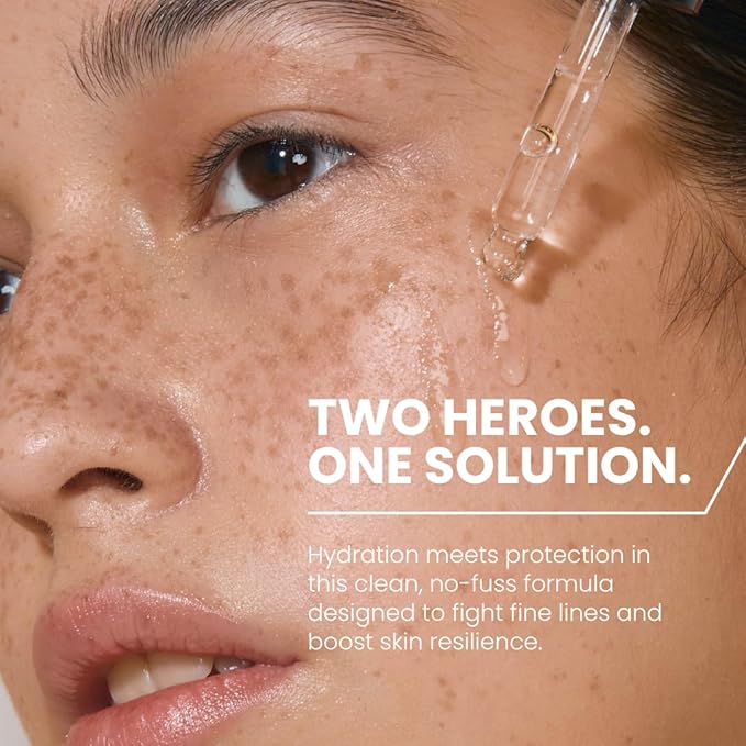 Double Trouble Face Serum – Hydrating Serum with Hyaluronic Acid, Vitamin B5 & Green Tea – Lightweight Anti-Aging Formula for Smooth Skin – 1 Fl Oz