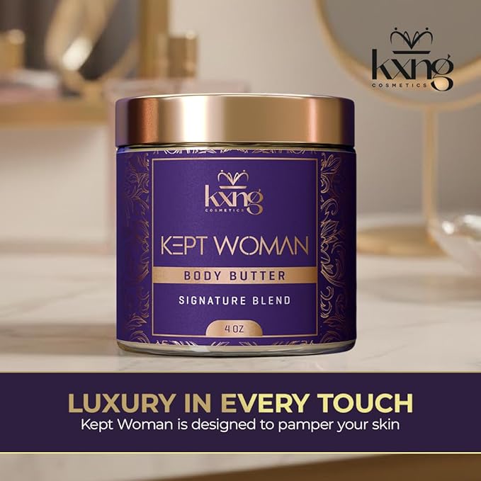 KXNG Cosmetics Luxury Shea Body Butter – 4oz | Deep Moisturizing Body Cream for Women | Butter with Shea, Cocoa, Mango & Coconut Oil | Ideal For Hands, Feet & All Skin Types – Kept Woman