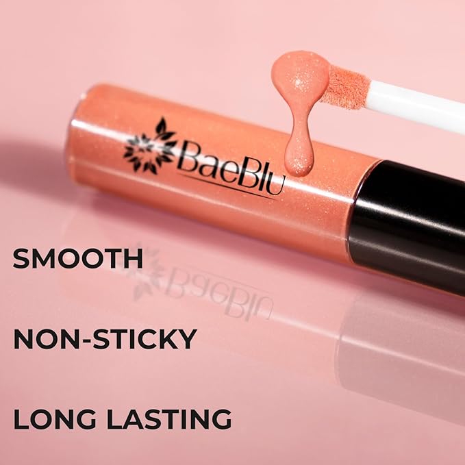 BaeBlu Organic Vegan Lip Gloss, 100% Natural Non-Toxic Moisturizing Ingredients, Plumeria