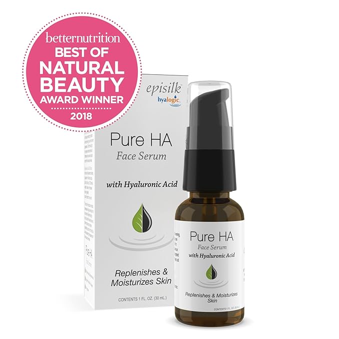 Hyalogic Pure HA Face Serum 1 oz with 1 Hyaluronic Acid Facial Mask - Sensitive Skin - Deep Hydrating, Moisturizing Topical, 1oz Pump - For Women & Men - Rejuvenate & Moisturize