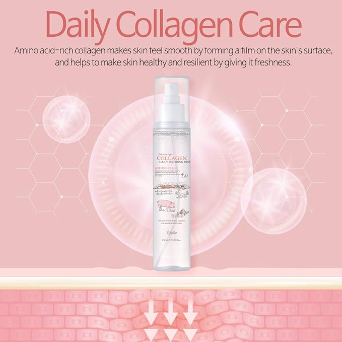 esfolio Collagen Daily Hydrating Face Mist Moisturizing Facial Spray Lightweight Skin Refresh Spray Fine Mist Daily Skincare Hydration Routine Korean Beauty 5.07 fl oz