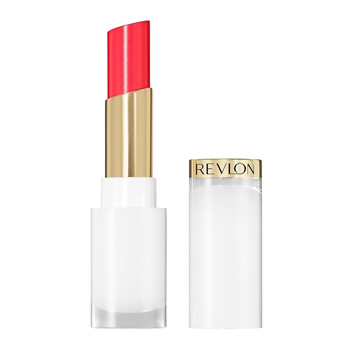 REVLON Super Lustrous Glass Shine Balm, Hydrating Tinted Lip Balm with Hyaluronic Acid, Aloe & Rose Quartz, 009 Cherry Luster, 0.11 oz
