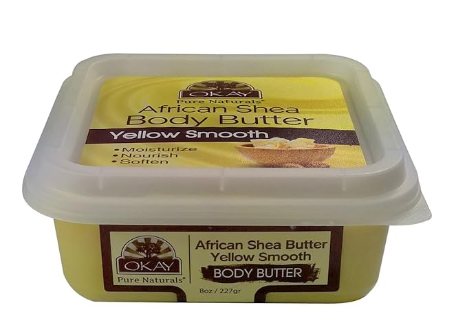 OKAY Shea Butter Yellow Smooth Deep Moisturizing 7oz weight (8oz jar size)