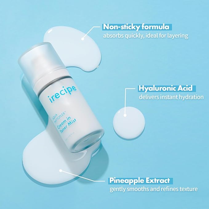 Aqua Phytoplex Cream in Toner Mist Long Lasting Deep Hydration, All-in-One Facial Mist for All Skin Type Unscented Clean Beauty, Vegan, Cruelty Free, Korean Skincare (60ml / 2.02 oz)