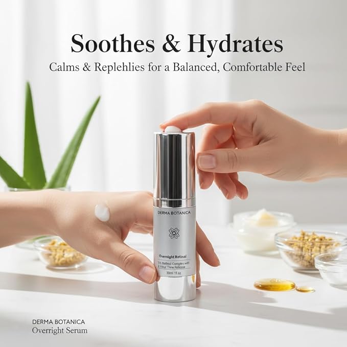 Overnight Retinol Serum,Derma Botanica Overnight Serum,Liposomal Retinol Serum,Synchronized Multi-Recovery Complex,Helps Nourish Skin for a Smoother,Formulated to be Gentle.(1pc)