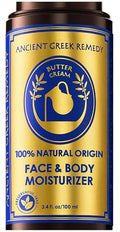Ancient Greek Remedy Organic Face Moisturizer for Dry Skin - Anti Aging Face & Body Butter Cream - Almond, Jojoba, Olive, Rosehip, Vitamin E, Lavender Oil. Natural Lotion for Women & Men 3.4 oz