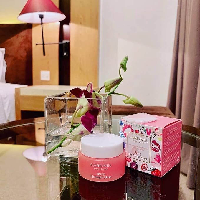Lip Mask Overnight 23g (Berry) - Moisturizer for Dry Lips - Overnight Treatments Balm, Day and Night Repair Gloss, Scrubs Exfoliator