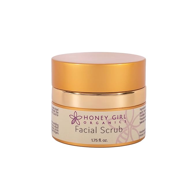 Honey Girl Organics Facial Scrub, Moisturizing & Exfoliating, Fights Acne, Fine Lines & Wrinkles, 100% Natural Honey & Sugar Face Scrub, Made in Hawaii (1.75oz)