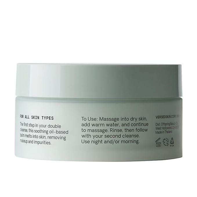 Versed Day Dissolve Cleansing Balm - Makeup Melting Balm Infused with Vitamin E + Eucalyptus Oil to Calm Skin - Oil Based Double Cleanser (0.6 Fl Oz (Pack of 1), V1 Day Dissolve)