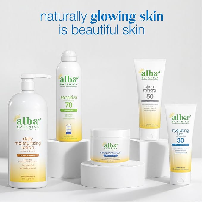 Alba Botanica Sensitive Mineral Sunscreen Lotion SPF 50, 3 Oz
