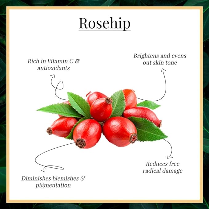 Good Vibes Rosehip Face Serum | Radiant Glow Formula for Clear, Smooth Skin | Hydrating Anti-Aging Facial Serum with Vitamin A & C | No Parabens, No Sulphates | All Skin Types | 1.01 Fl Oz (30ml)