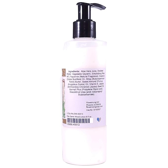 Blossom to Bath Palo Santo Wood Lotion (8 Ounce) - Natural Fragrance - Absorbs Quickly with a Spa Inspired Herbal Scent