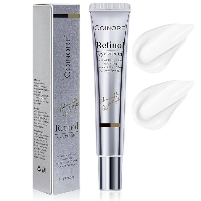Retinol Under Eye Cream - Cream for Men & Women, Dark Circles, Puffiness & Wrinkles, Anti-Aging Eye Cream for Fine Lines, 0.7 Fl Oz
