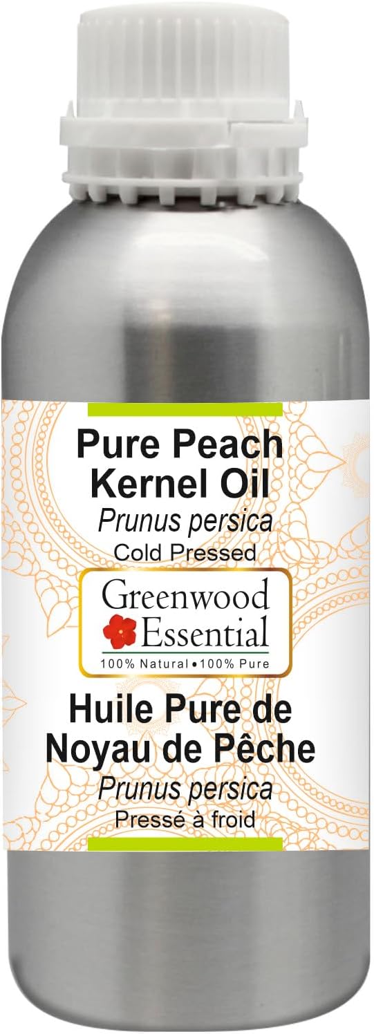 Greenwood Essential Pure Peach Kernel Oil (Prunus persica) Cold Pressed 630ml (21 oz)