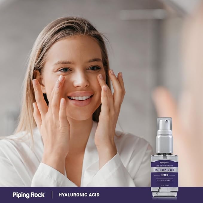 Piping Rock Hyaluronic Acid Serum for Face | 1 fl oz | Moisturizer for Skin and Body | Cruelty Free