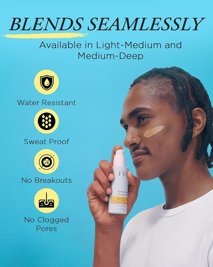 FRÉ Lightweight Tinted Moisturizer SPF 50 | Mineral Face Sunscreen & Water-Resistant BB Cream Makeup with Non-Nano Zinc Oxide | Medium-Deep, 1.69 oz