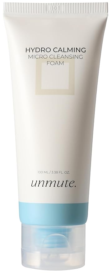 UNMUTE Hydro Calming Micro Cleansing Foam 100ml (3.38 fl oz) – Gentle Face Cleanser with LHA & Plant-Derived Ingredients | Deep Cleansing, Hydrating & Skin-Soothing Formula