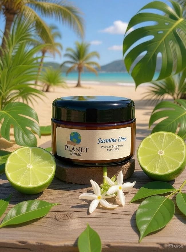Jasmine Lime Whipped Body Butter Nourishing, Rich, Shea Butter 8oz (Pack of 1) (Jasmine Lime)