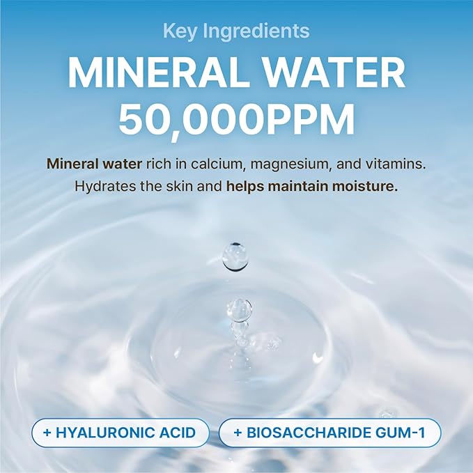 Rbfy Mineral Toner - Low-Irritant Face Toner Essence for Hydration, Soothing & Refined Skin with 50,000ppm Nutrient-Rich Mineral Water, Hyaluronic Acid | Vegan Korean Skincare (10.14 fl oz)