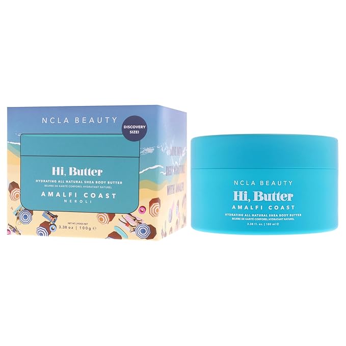 NCLA Beauty Hi Butter All Natural Body Butter - Body Moisturizer with Sunflower Oil and Shea, Cocoa, Mango Extracts - Amalfi Coast - 3.4 oz