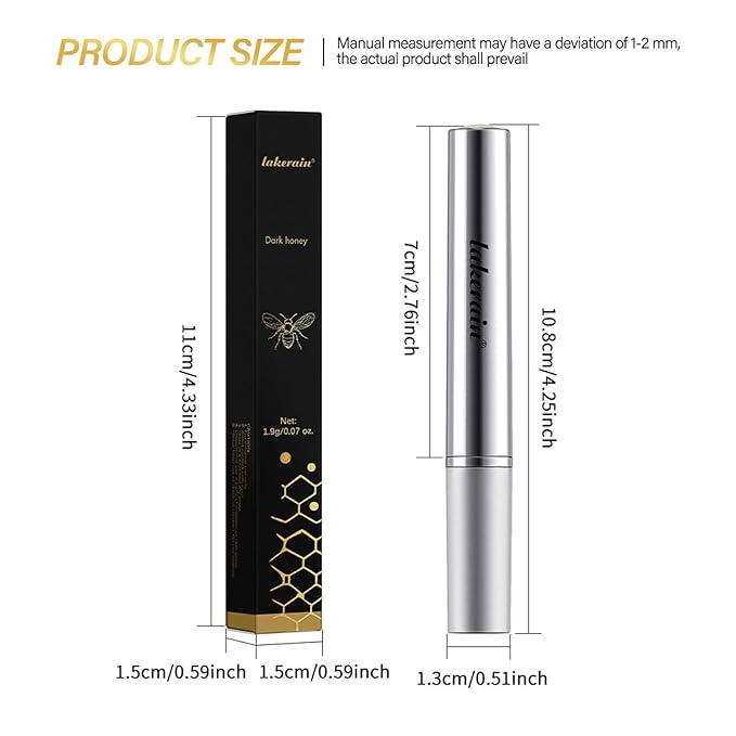 Honey Lipstick Sheer Tinted Lip Balm, Hydrating & Nourishing, Natural Glossy Finish, Moisturizing Lip Color for All Skin Tones Women, Black