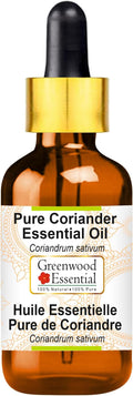 Greenwood Essential Pure Coriander Essential Oil (Coriandrum sativum) with Glass Dropper 10ml (0.33 oz)