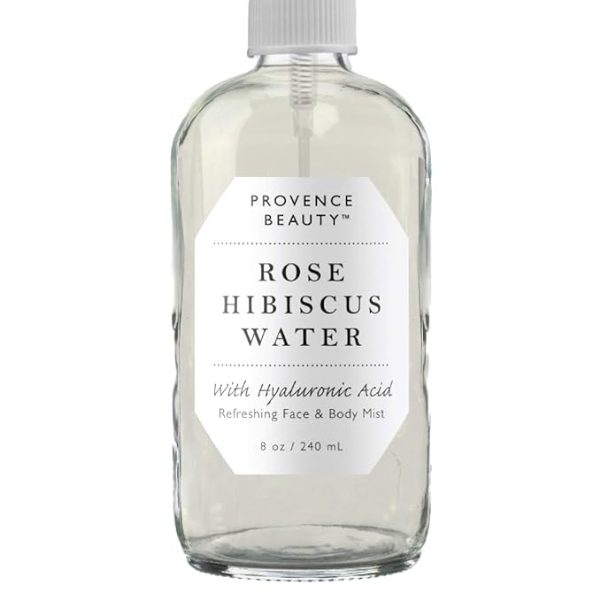 BEAUTE DE PROVENCE Rose Water Spray for Face & Body Refreshment with Moisturizing Hyaluronic Acid and Hibiscus water | Instant Hydration, Cooling, Calming & Conditioning (8 FL OZ)