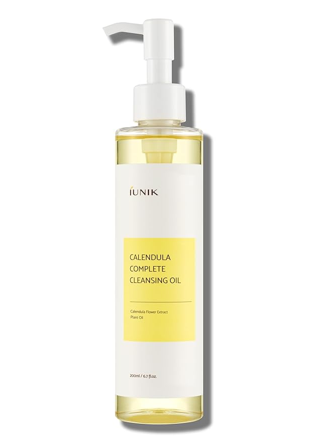 IUNIK Calendula Complete Cleansing Oil – Calendula & Jojoba Oil Vegan Oil Cleanser for Blackhead Care, Makeup & Sunscreen Removal, Korean Skincare, 200ml / 6.7 fl oz