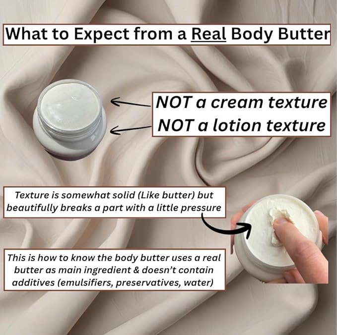 Shea Body Butter for Dry skin, Lightweight, Long lasting, Hint of Cinnamon, Deeply Moisturizing, restore dry skin with 4 All Natural ingredients, Nontoxic, Winter skincare