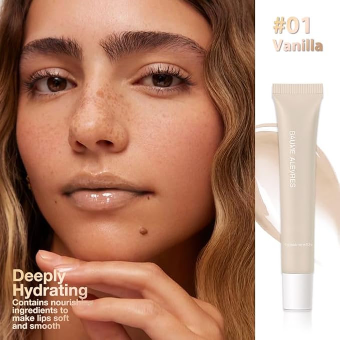 Butter Lip Balm – Ultra-Hydrating Lip Care with Shea Butter & Olive Oil,Soothes Dry Lips with Natural Tint & Gloss Effect,Lip Plumper Moisture & Light Lip Stain Finish #1 Vanilla