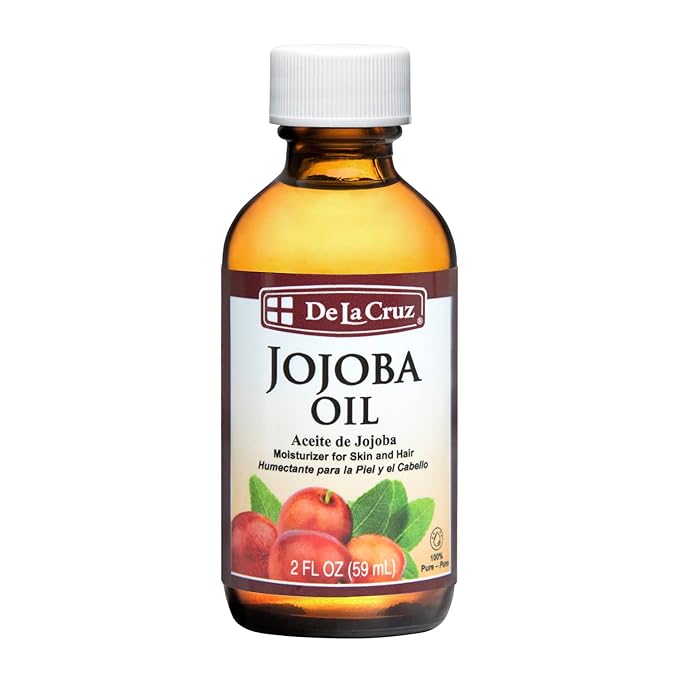 De La Cruz 100% Pure Cold-Pressed Golden Jojoba Oil - Organic Jojoba Oil for Hair and Skin - 2 FL OZ - 59 mL