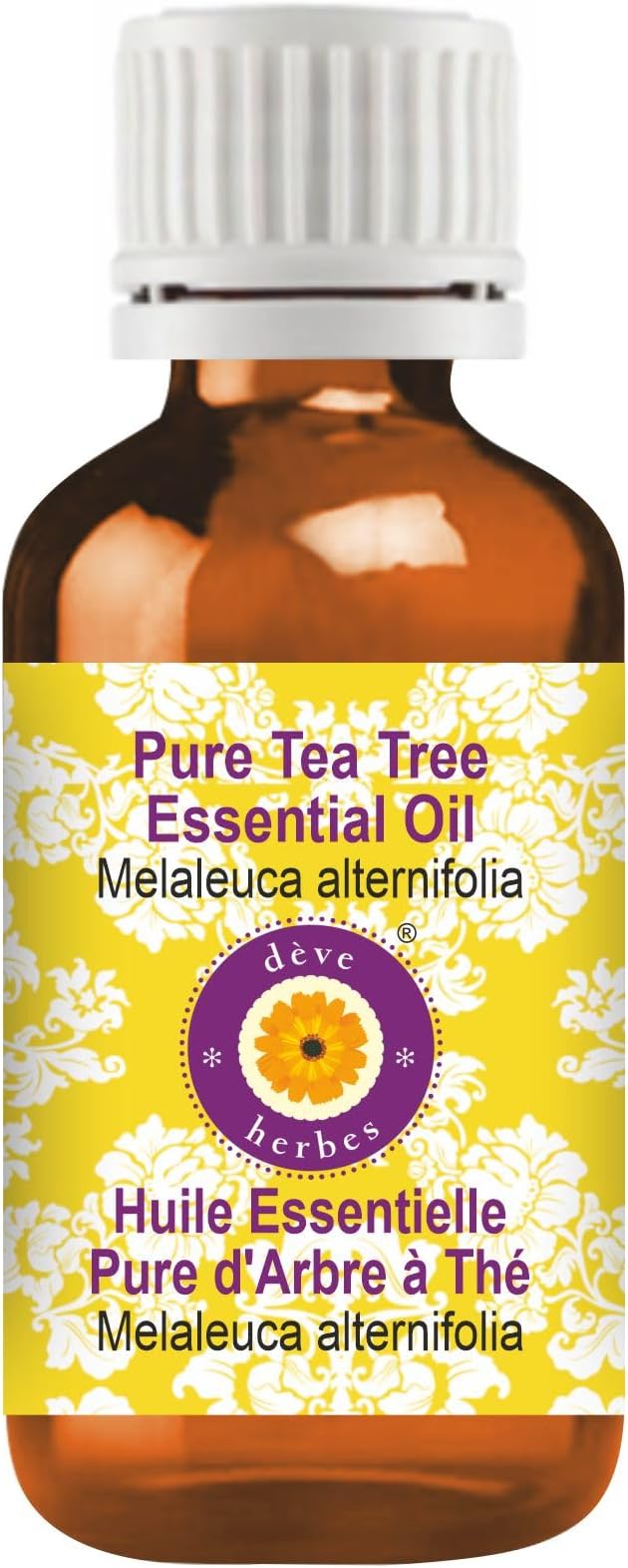 dève herbes Tea Tree Essential Oil (Melaleuca alternifolia) Pure | Non-Sticky | Non-Greasy | Lightweight | Men & Women | All Skin Types | Steam Distilled 100ml (3.38 oz)