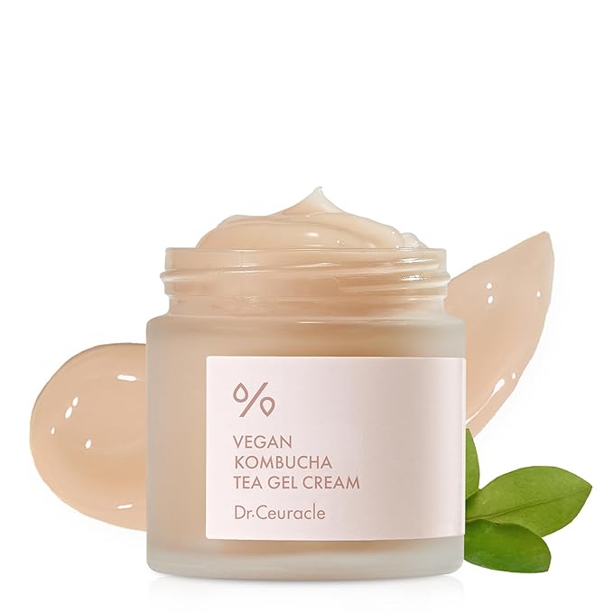 Dr.Ceuracle Vegan Kombucha Tea Gel Cream - Lightweight Watery Hydrating Moisturizer with Kombucha Tea Extract, Sunflower Seed Oil, Korean Skincare (75 g / 2.64 oz.)