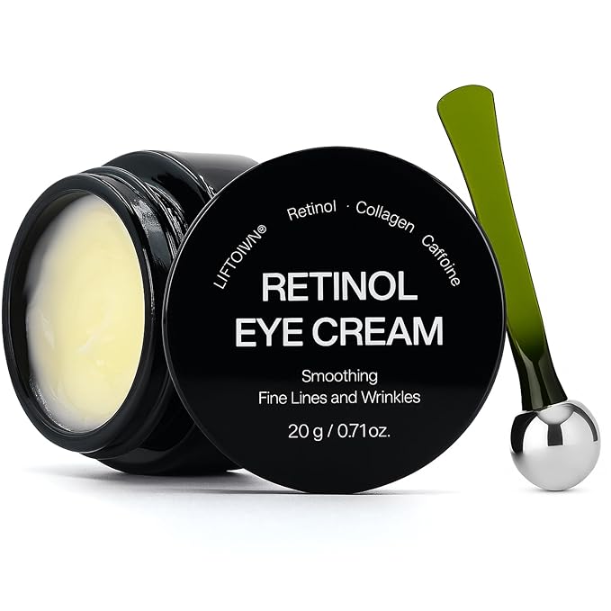 Eye Cream Retinol Under Eye Cream for Puffiness and Bags Under Eyes Dark Circles Firming Cream Tightening Lifting Sagging Skin with LIFTONIN Caffeine Collagen Peptides Vitamin E - 0.71 oz