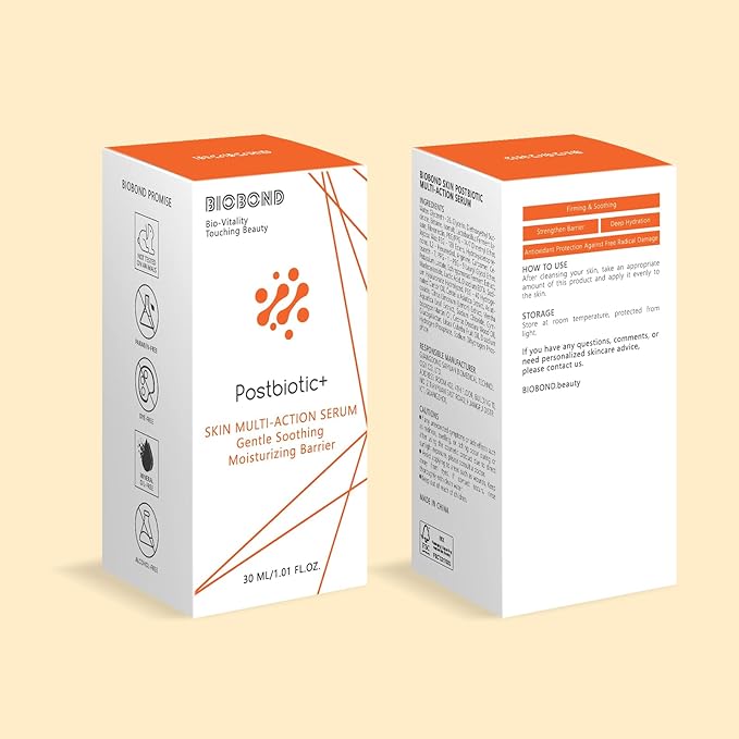 Multi-Action Serum with Hyaluronic Acid, Centella & Peptides, For Radiant Glow, Barrier Support, Hydration & Soothing, Lactobacillus Postbiotic Daily Facial Booster for All Skin Types, 1 Fl Oz