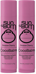 Sun Bum Cocobalm Groove Cherry - Hydrating Lip Balm With Coconut Oil and Aloe Vera - 0.15 oz Stick (Pack of 2)