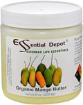 Essential Depot Mango Butter - 8 oz Net wt - No Additives - No Scent - Organic - Used in Creams, Lotion Bars and Sticks, Lip Balms, Body Butters and Many Other Skin Care Products