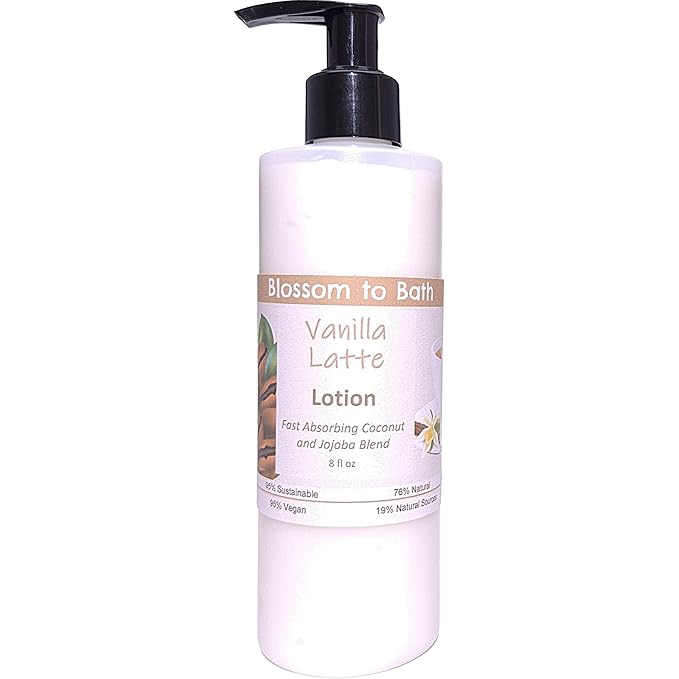 Blossom to Bath Vanilla Latte Lotion (8 Ounce) - Phthalate Free Fragrance - Absorbs Quickly with a Deep Vanilla Scent